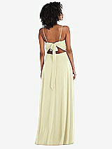Rear View Thumbnail - Butter Yellow Tie-Back Cutout Maxi Dress with Front Slit