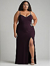 Alt View 1 Thumbnail - Deep Plum Tie-Back Cutout Maxi Dress with Front Slit