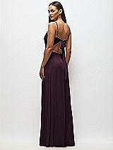 Alt View 3 Thumbnail - Deep Plum Tie-Back Cutout Maxi Dress with Front Slit