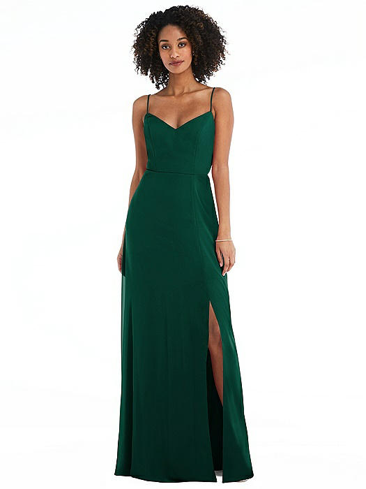 Tie-Back Cutout Maxi Dress with Front Slit