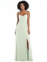 Front View Thumbnail - Mint Green Tie-Back Cutout Maxi Dress with Front Slit