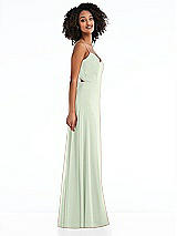 Side View Thumbnail - Mint Green Tie-Back Cutout Maxi Dress with Front Slit