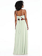 Rear View Thumbnail - Mint Green Tie-Back Cutout Maxi Dress with Front Slit