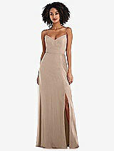 Front View Thumbnail - Topaz Tie-Back Cutout Maxi Dress with Front Slit