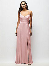 Alt View 1 Thumbnail - Ballet Pink Tie-Back Cutout Maxi Dress with Front Slit