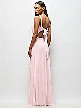 Alt View 3 Thumbnail - Ballet Pink Tie-Back Cutout Maxi Dress with Front Slit