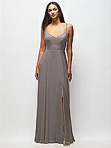 Alt View 1 Thumbnail - Cashmere Gray Tie-Back Cutout Maxi Dress with Front Slit