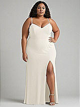 Alt View 1 Thumbnail - Ivory Tie-Back Cutout Maxi Dress with Front Slit
