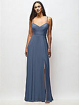 Alt View 1 Thumbnail - Larkspur Blue Tie-Back Cutout Maxi Dress with Front Slit