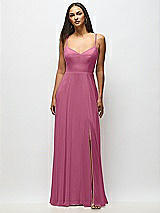 Alt View 1 Thumbnail - Orchid Pink Tie-Back Cutout Maxi Dress with Front Slit