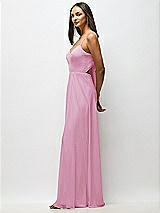 Alt View 2 Thumbnail - Powder Pink Tie-Back Cutout Maxi Dress with Front Slit