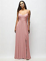 Alt View 1 Thumbnail - Rose Tie-Back Cutout Maxi Dress with Front Slit