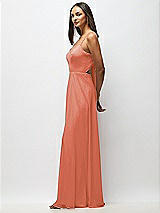 Alt View 2 Thumbnail - Terracotta Copper Tie-Back Cutout Maxi Dress with Front Slit