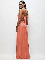 Alt View 3 Thumbnail - Terracotta Copper Tie-Back Cutout Maxi Dress with Front Slit