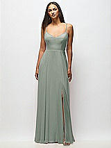 Alt View 1 Thumbnail - Willow Green Tie-Back Cutout Maxi Dress with Front Slit