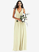 Alt View 2 Thumbnail - Butter Yellow Deep V-Neck Chiffon Maxi Dress