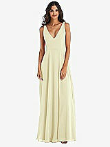 Alt View 3 Thumbnail - Butter Yellow Deep V-Neck Chiffon Maxi Dress