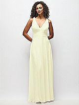 Alt View 6 Thumbnail - Butter Yellow Deep V-Neck Chiffon Maxi Dress
