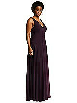 Alt View 4 Thumbnail - Deep Plum Deep V-Neck Chiffon Maxi Dress