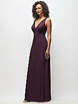Alt View 7 Thumbnail - Deep Plum Deep V-Neck Chiffon Maxi Dress