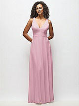Alt View 6 Thumbnail - Dusty Pink Deep V-Neck Chiffon Maxi Dress