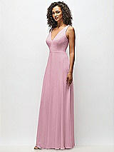 Alt View 7 Thumbnail - Dusty Pink Deep V-Neck Chiffon Maxi Dress