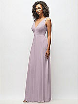 Alt View 7 Thumbnail - Lilac Dusk Deep V-Neck Chiffon Maxi Dress