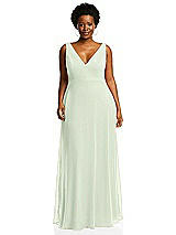 Alt View 3 Thumbnail - Mint Green Deep V-Neck Chiffon Maxi Dress