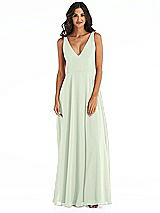 Front View Thumbnail - Mint Green Deep V-Neck Chiffon Maxi Dress