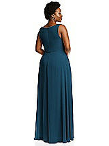 Alt View 5 Thumbnail - Atlantic Blue Deep V-Neck Chiffon Maxi Dress