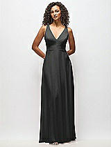 Alt View 6 Thumbnail - Black Deep V-Neck Chiffon Maxi Dress