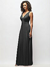 Alt View 7 Thumbnail - Black Deep V-Neck Chiffon Maxi Dress
