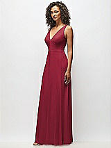 Alt View 7 Thumbnail - Burgundy Deep V-Neck Chiffon Maxi Dress