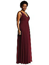Alt View 4 Thumbnail - Cabernet Deep V-Neck Chiffon Maxi Dress