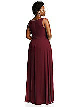 Alt View 5 Thumbnail - Cabernet Deep V-Neck Chiffon Maxi Dress