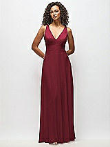 Alt View 6 Thumbnail - Cabernet Deep V-Neck Chiffon Maxi Dress