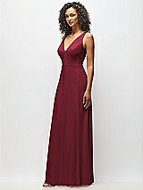 Alt View 7 Thumbnail - Cabernet Deep V-Neck Chiffon Maxi Dress