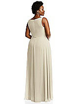 Alt View 5 Thumbnail - Champagne Deep V-Neck Chiffon Maxi Dress