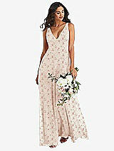 Alt View 1 Thumbnail - Coquette Floral Print Deep V-Neck Chiffon Maxi Dress