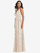 Alt View 4 Thumbnail - Coquette Floral Print Deep V-Neck Chiffon Maxi Dress