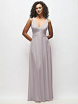 Alt View 6 Thumbnail - Cashmere Gray Deep V-Neck Chiffon Maxi Dress