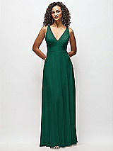 Alt View 6 Thumbnail - Hunter Green Deep V-Neck Chiffon Maxi Dress