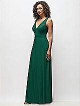 Alt View 7 Thumbnail - Hunter Green Deep V-Neck Chiffon Maxi Dress