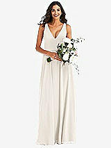 Alt View 2 Thumbnail - Ivory Deep V-Neck Chiffon Maxi Dress