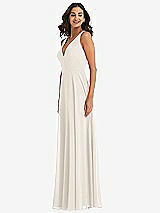 Alt View 4 Thumbnail - Ivory Deep V-Neck Chiffon Maxi Dress