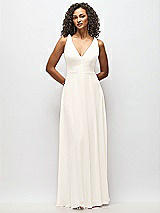 Alt View 6 Thumbnail - Ivory Deep V-Neck Chiffon Maxi Dress