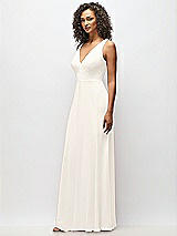 Alt View 7 Thumbnail - Ivory Deep V-Neck Chiffon Maxi Dress