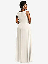 Rear View Thumbnail - Ivory Deep V-Neck Chiffon Maxi Dress