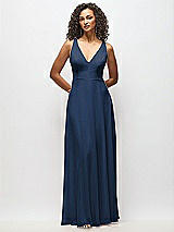 Alt View 6 Thumbnail - Midnight Navy Deep V-Neck Chiffon Maxi Dress