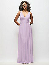 Alt View 6 Thumbnail - Pale Purple Deep V-Neck Chiffon Maxi Dress